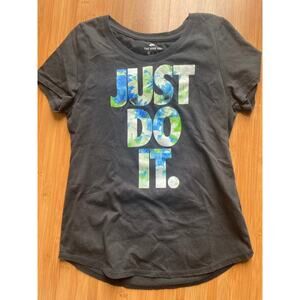 Nike black blue green just do it kids t shirt tee l large 10